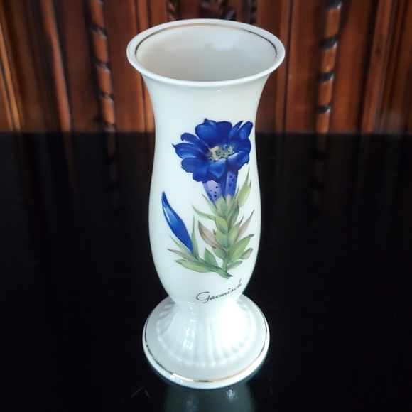 🇩🇪 6 1/8" "Garmisch" Floral Porcelain Bud Vase by Plankenhammer Floss Bavaria - Picture 2 of 11